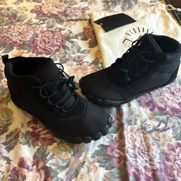 NEW Unisex Paleo Black Hightop Barefoot Shoes by Gronanda size 43 - Picture 2 of 5